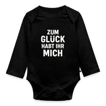 Heureusement que vous m’avez - Body Bébé bio manches longues - noir - Devant