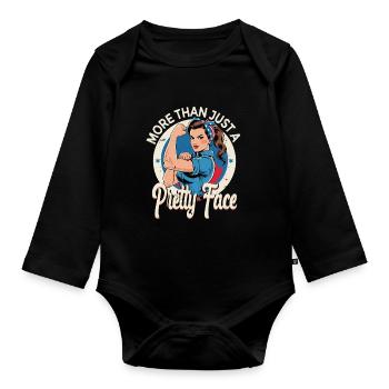 Feminism Feminist Feminist - Organic Longsleeve Baby Bodysuit - black - Front