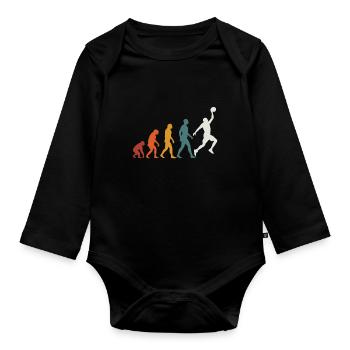 Evolution Basketball Basketball - Organic Longsleeve Baby Bodysuit - black - Front