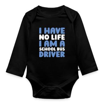 Schulbusfahrer - Baby Bio-Langarm-Body - Schwarz - Vorne