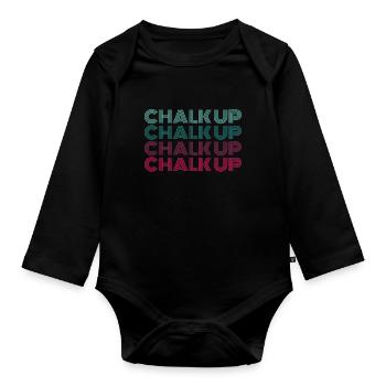 Boulderer Chalk Up Bouldern - Baby Bio-Langarm-Body - Schwarz - Vorne