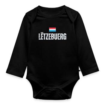 Flag of Luxembourg, Luxembourg patriot - Organic Longsleeve Baby Bodysuit - black - Front