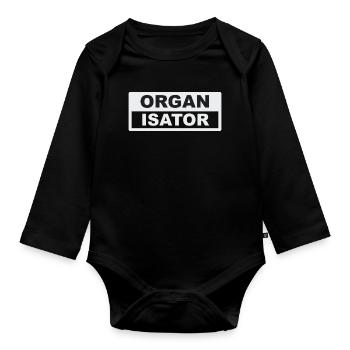 Organisator Typo-Kontrast - Baby Bio-Langarm-Body - Schwarz - Vorne