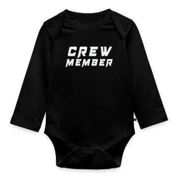 Crew Member Patch Tee - Organic Longsleeve Baby Bodysuit - black - Front