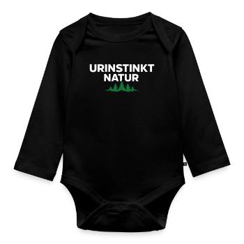 Instinct primordial Nature – Déclaration forte de la nature - Body Bébé bio manches longues - noir - Devant