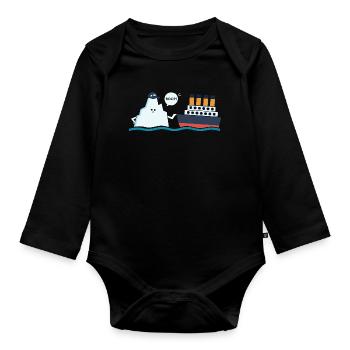 Titanic Funny Titanic und Ic-eberg Boop-Parodie - Baby Bio-Langarm-Body - Schwarz - Vorne