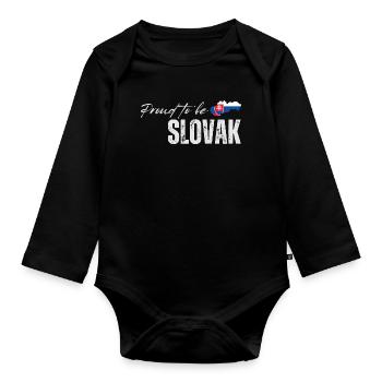 Fier Slovaque, j’aime la Slovaquie - Body Bébé bio manches longues - noir - Devant