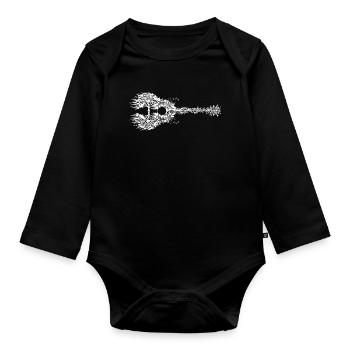 Guitar made of plants - Organic Longsleeve Baby Bodysuit - black - Front