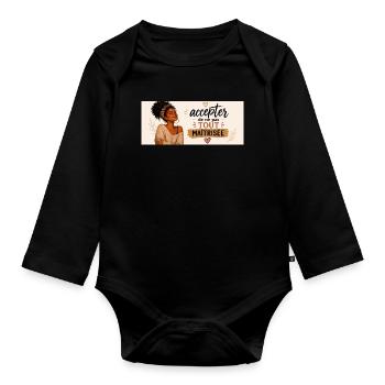 Accepter de ne pas tout maîtriser - Body Bébé bio manches longues - noir - Devant