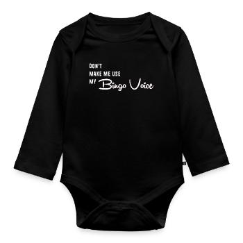 Bingo - Organic Longsleeve Baby Bodysuit - black - Front