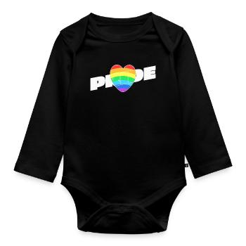 Cœur de la fierté - Rainbow Design - Body Bébé bio manches longues - noir - Devant