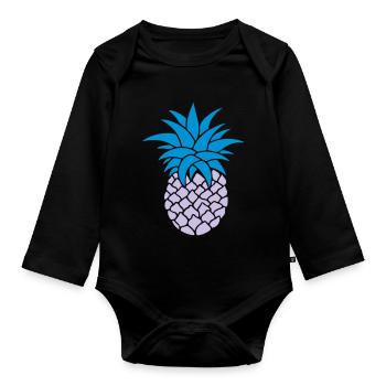 ANANAS STYLIZED - Organic Longsleeve Baby Bodysuit - black - Front