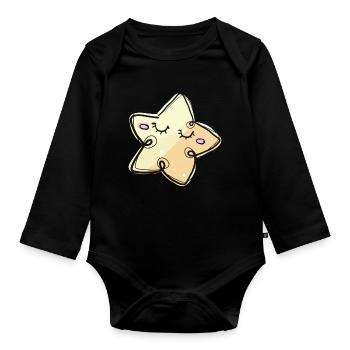 ASTERISK - Organic Longsleeve Baby Bodysuit - black - Front