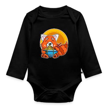 Ramen Life Motiv Raccoon Chemise Motif Ramen Noodle - Body Bébé bio manches longues - noir - Devant