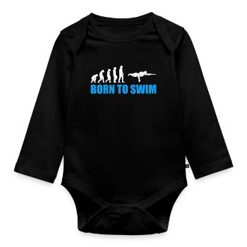 Born to Swim SChwimmer Evolution - Baby Bio-Langarm-Body - Schwarz - Vorne