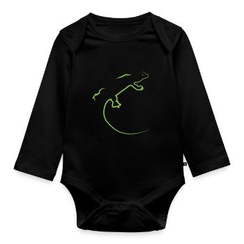 Lézard - Body Bébé bio manches longues - noir - Devant
