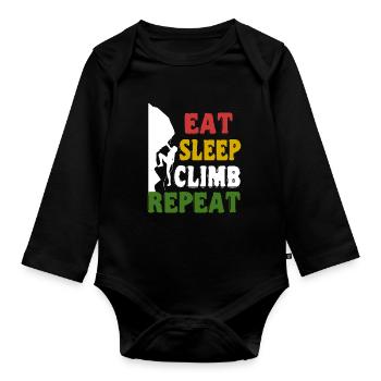 Escalade Shirt - Eat Sleep Climb Repeat - Body Bébé bio manches longues - noir - Devant