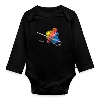 flûte traversière - Body Bébé bio manches longues - noir - Devant