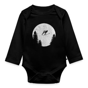 Tee-shirt cadeau volant de saut à ski - Body Bébé bio manches longues - noir - Devant