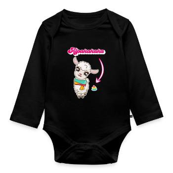 Alpacakaka alpaga doux - Body Bébé bio manches longues - noir - Devant