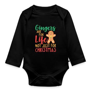 Gingers Are For Life Not Just For Christmas Funny - Baby Bio-Langarm-Body - Schwarz - Vorne