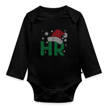 Les ressources humaines Santa a la gestion des ressources humaines drôle - Body Bébé bio manches longues - noir - Devant