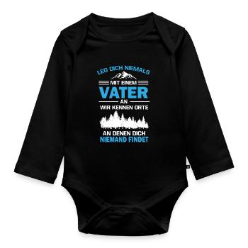 Vater, werdender Papa, Vater Geburt Geschenk - Baby Bio-Langarm-Body - Schwarz - Vorne