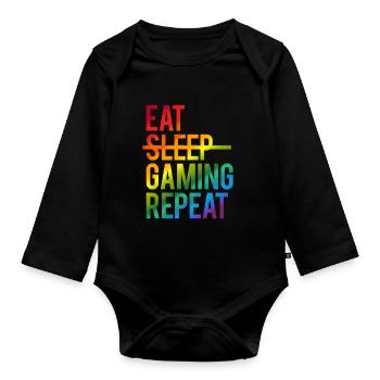 Gaming - Body Bébé bio manches longues - noir - Devant