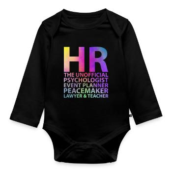 HR The Unofficial Psychologist Event Planner - Baby Bio-Langarm-Body - Schwarz - Vorne