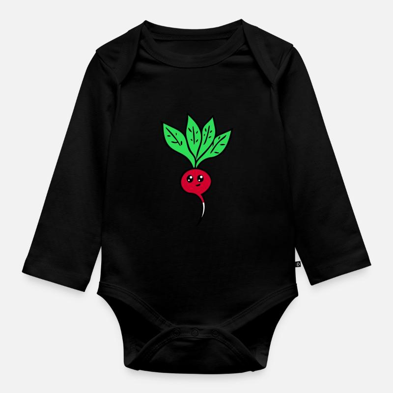 radis - Body Bébé bio manches longues - noir