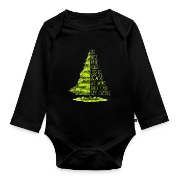 Et dans la forêt, je vais perdre mon esprit et trouver - Body Bébé bio manches longues - noir - Devant