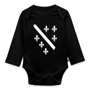 Ljiljani transparent - Body Bébé bio manches longues - noir - Devant