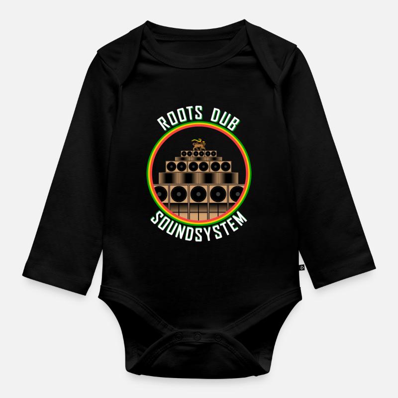 Système audio Roots Dub - Body Bébé bio manches longues - noir
