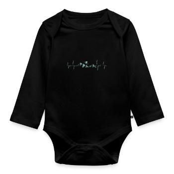 Idée cadeau ski skieur ski sports d'hiver - Body Bébé bio manches longues - noir - Devant