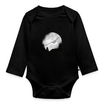 Segelfliegen Segelflieger Segelflugzeug Segelflug - Baby Bio-Langarm-Body - Schwarz - Vorne