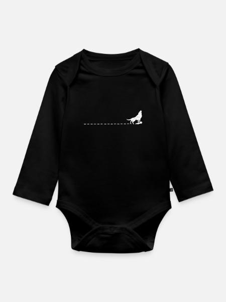 Wolf Naturschutz Raubtiere Natur Geschenk - Baby Bio-Langarm-Body - Schwarz