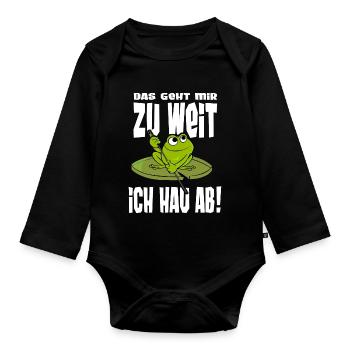Frogs Statement Travel Frog Gift T-shirt - Organic Longsleeve Baby Bodysuit - black - Front