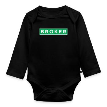 BROKER - Stock Market Millionaire Finance Stocks - Organic Longsleeve Baby Bodysuit - black - Front