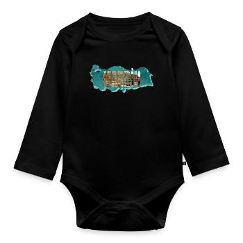 mardin panorama - Baby Bio-Langarm-Body - Schwarz - Vorne