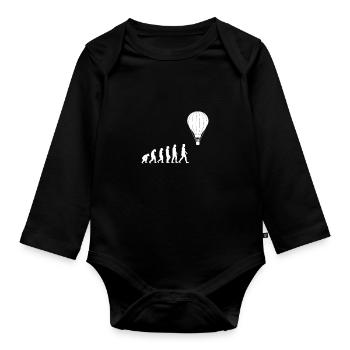 Hot Air Balloon Balloon Driver Balloon Pilot Balloon Flight - Organic Longsleeve Baby Bodysuit - black - Front