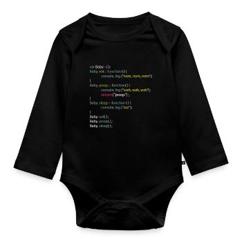 Baby Eat Poop Sleep Coding Onesie - Baby Bio-Langarm-Body - Schwarz - Vorne