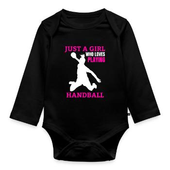 Handball femme femmes handball femmes handball - Body Bébé bio manches longues - noir - Devant