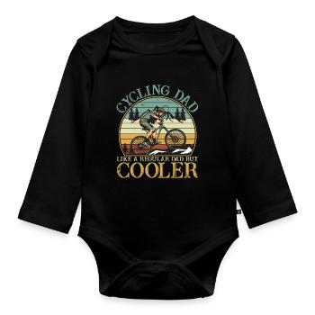 Cycling Dad Regular Dad But Cooler Vintage Sunset - Baby Bio-Langarm-Body - Schwarz - Vorne