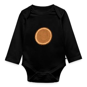 Chainsaw wood chainsaw forest worker forester - Organic Longsleeve Baby Bodysuit - black - Front
