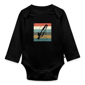 Windsurfing Windsurfers - Organic Longsleeve Baby Bodysuit - black - Front