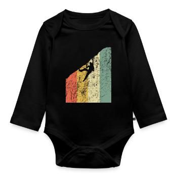 Klettern Bouldern Geschenk Climbing Bergsteigen - Body Bébé bio manches longues - noir - Devant