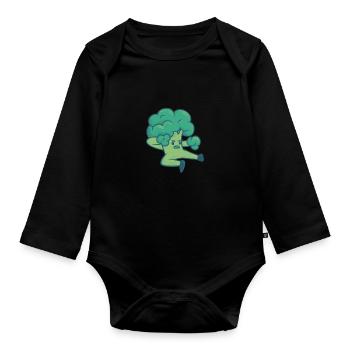 Broccoli Broccoli Vegetable Vegetarian Gift Idea - Organic Longsleeve Baby Bodysuit - black - Front