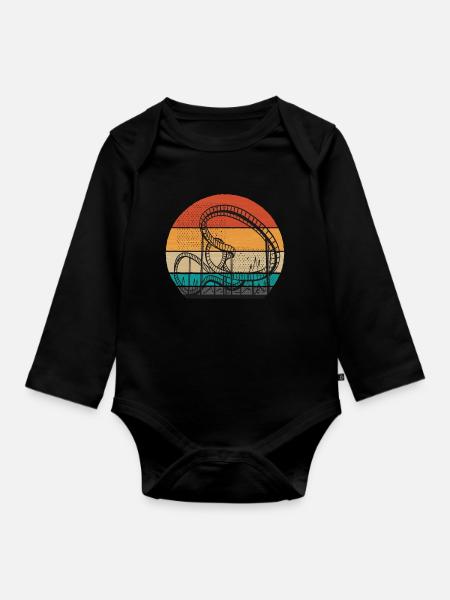 Achterbahn Adrenalin Vergnügungspark Geschenk - Baby Bio-Langarm-Body - Schwarz