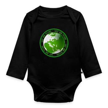 Earth Day Environmental Activist Environmental Protection Conservation - Organic Longsleeve Baby Bodysuit - black - Front