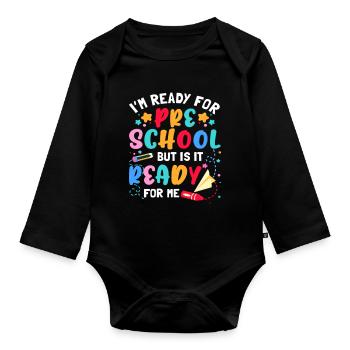 1st Day of Preschool Pre-K First Day of School - Body Bébé bio manches longues - noir - Devant
